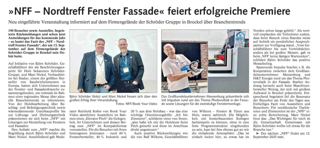 Artikel über den Nordtreff Fenster Fassade aus dem Holz-Zentralblatt